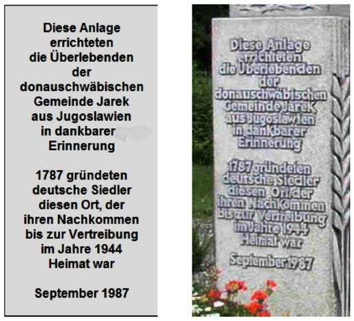 Text auf dem Jareker Gedenkstein