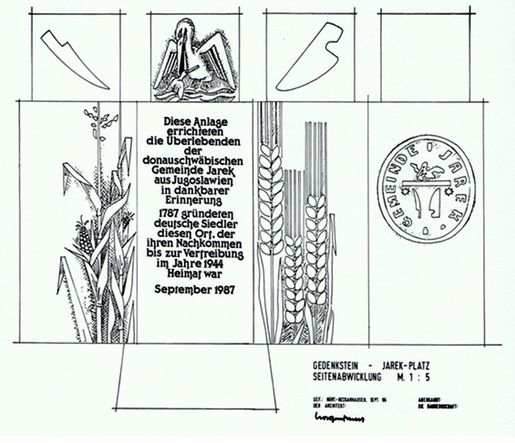 Erster Planungs-Entwurf des OA Jarek zum Jareker Gedenkstein.